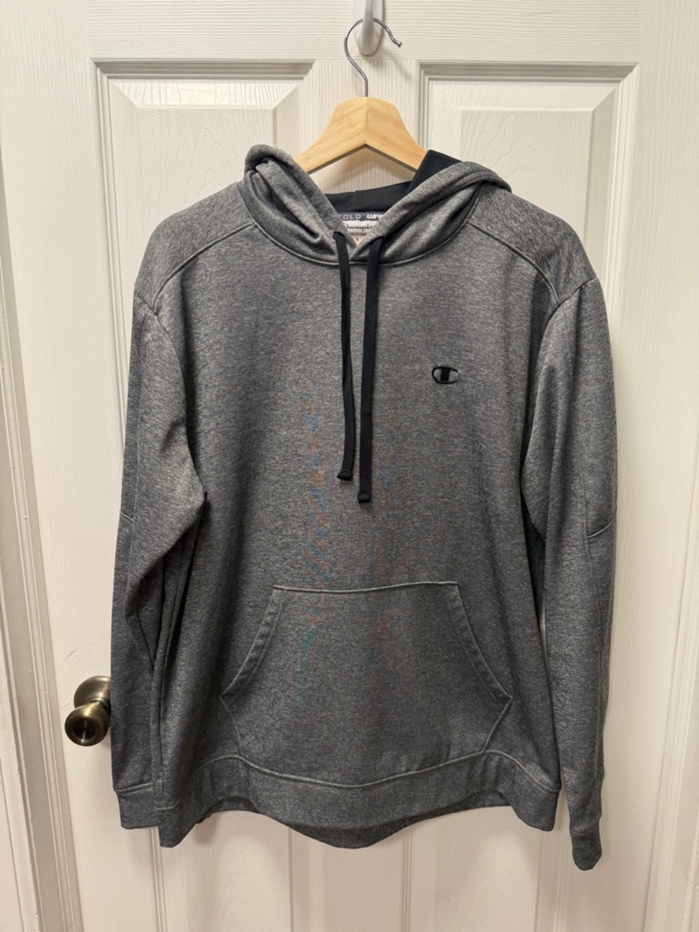Champion DuoFold Powertrain Hoodie Men’s Large Gray Long sleeve Pullover